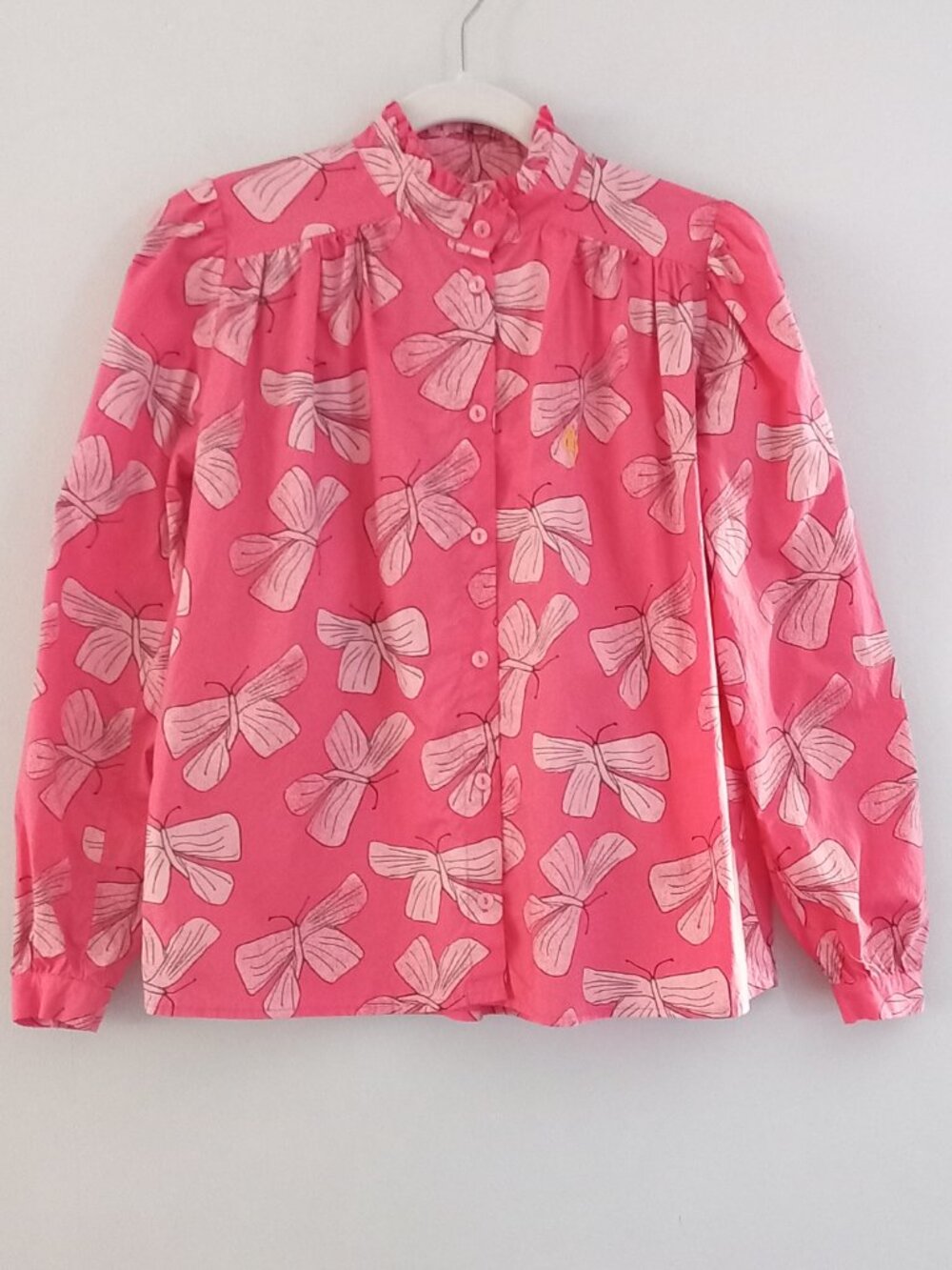 THE ANIMALS OBSERVATORY pink cotton blouse with butterfly print